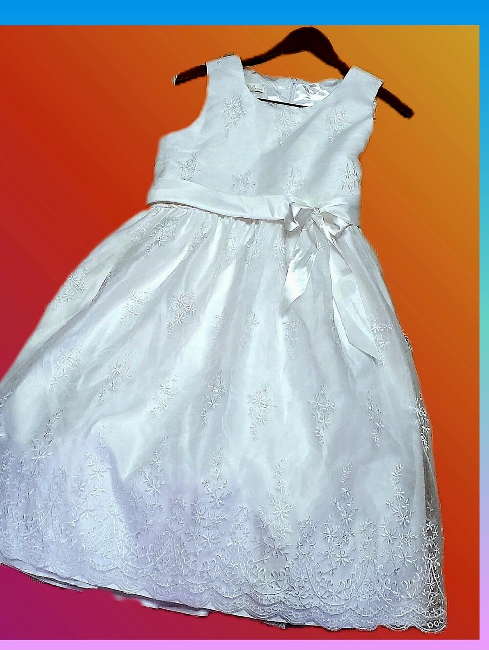 American Princess Girl's White Special Occasion Dress